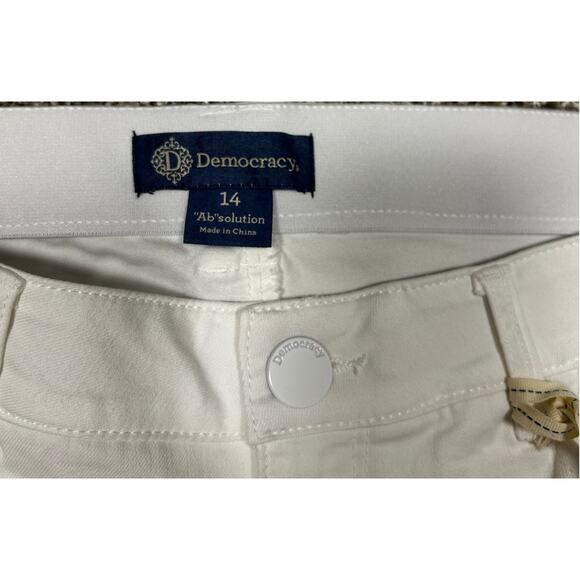 Democracy Ab Solution Itty Bitty Boot Cut Jeans Women's Size 14 White Denim NWT - Picture 5 of 13